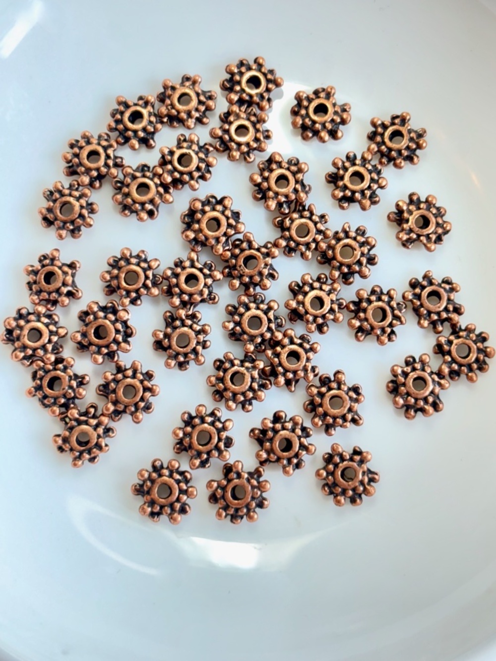 As Low As $2 Tibetan Style Red Copper Star Spacer Beads 7.5mm x 2.5mm (40)